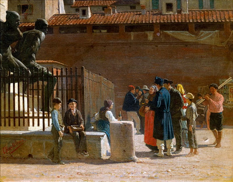 I coscritti. Piazza dei 4 Mori a Livorno 1874
